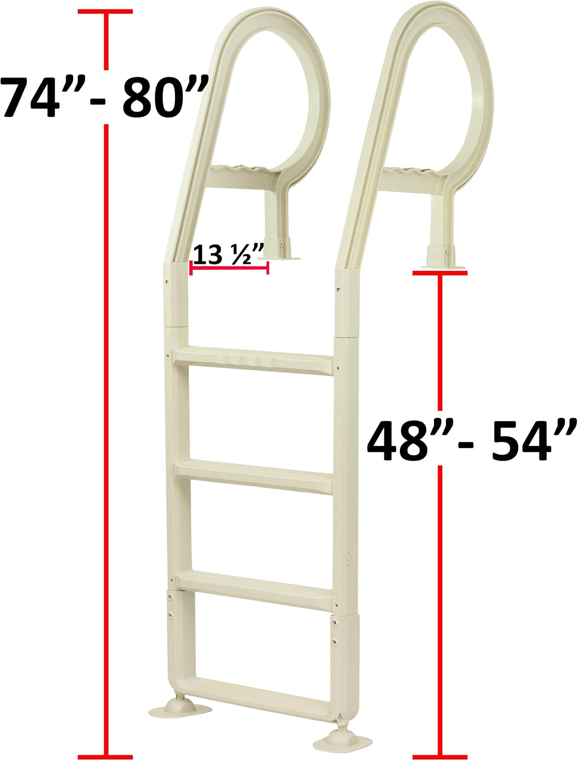 61Mj1jCAT-L._AC_SL1500_.jpg Aqua Select Heavy-Duty in-Pool Ladder | White | Supports 300 Pounds | Easy-to-Install Design | White