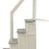 Aqua Select Everest in Pool Steps | Pearl White w/Cloud Gray Treads | for Above Ground Swimming Pools | Mount to Decks 48 to 54 Inches | Stairs Capacity Up to 350 Pounds