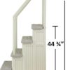 Aqua Select Everest in Pool Step and Outside Flip Up Entry System | Pearl White w/Cloud Gray Treads | Above Ground Swimming Pools | Wide Steps Add Stability | Safety Stairs Capacity Up to 350 lbs