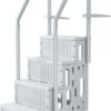 VEVOR Swimming Pool Ladder, 4-Step Double Handrails Stairs with Non-Slip Heavy Duty Steps, Reliable 400 lbs Max Load Capacity, for 48-54 in Inground & Above-Ground Pools of Any Decking Surface, Grey