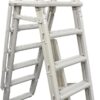 Confer Plastics 7100X Evolution 48" to 54" Adjustable A Frame Above Ground Swimming Pool Entry Ladder with Flip Up and Locking Section for Safety Confer Plastics 7100X Evolution 48" to 54" Adjustable A Frame Above Ground Swimming Pool Entry Ladder with Flip Up and Locking Section for Safety
