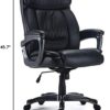 STAPLES Lockland Ergonomic Managers Office Chair, Big & Tall Cushioned, Adjustable Height, Metal Frame, Bonded Leather, for Workspace, Home, or Gaming, Black