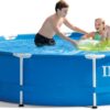 Intex 28200EH 10 Foot x 30 Inch 4 Person Outdoor Metal Frame Above Ground Round Swimming Pool with Easy Set-Up (Pump Not Included)