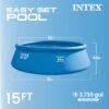Intex 15ft x 48in Easy Set Outdoor Above Ground Swimming Pool Kit with Ladder, Cover, 1000 GPH GFCI Filter Pump and 6 Replacement Filter Cartridges