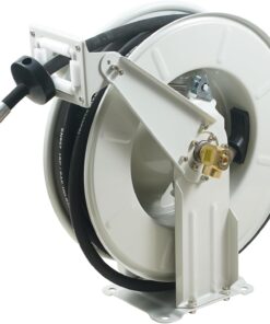 VEVOR Fuel Hose Reel, 1/2" x 50', Extra Long Retractable Machine Oil Hose Reel, Spring Driven Auto Swivel Rewind, Heavy-Duty Carbon Steel Construction with Hose for Auto Repair, Industries, 2300 PSI