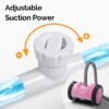 (2025 Upgrade) VINGLI Automatic Suction-Side Pool Vacuum Cleaner, Powerful Wall-Climbing Sweeper for Inground Pools, Includes 39.6ft Tangle-Free Hose (Pink&Gray)
