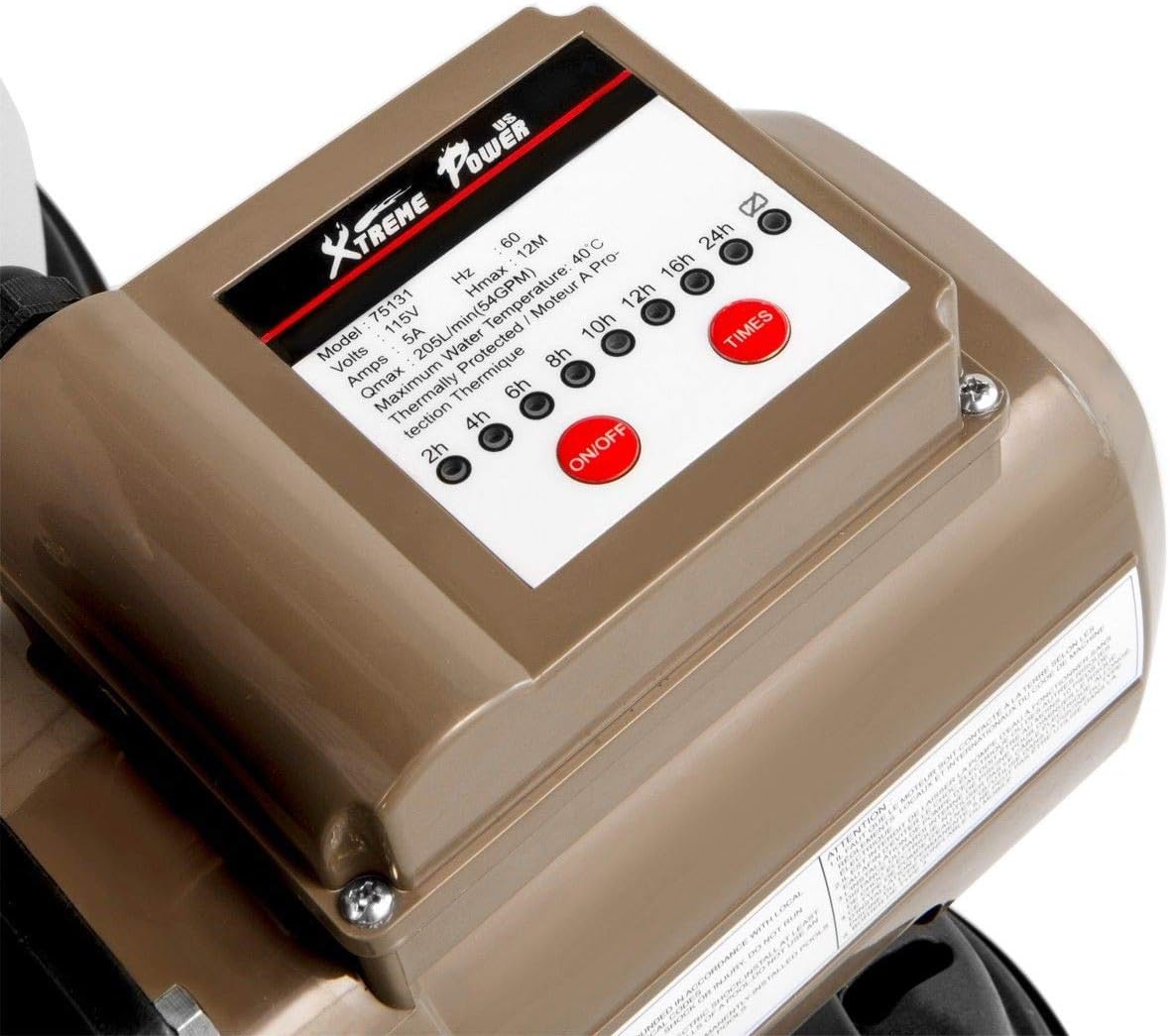 61V6EynsZ3L._AC_SL1200_.jpg XtremepowerUS 16" Sand Filter Pump for Above Ground Swimming Pool 3/4 HP Pool Pump with Timer Function up to 15,000 Gallons Pool 3,100 GPH High-Flow Improved Circulation and Filtration