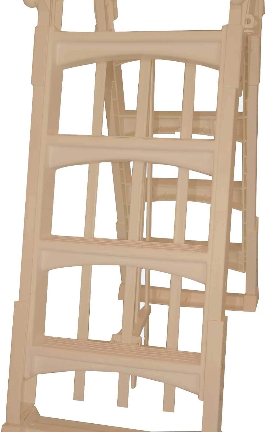 61WGDVUIzdL._AC_SL1500_.jpg Vinyl Works A Frame Ladder with Barrier for Swimming Pools 48 to 56" Tall, Taupe