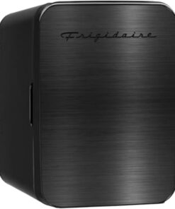 Frigidaire Mini Personal Fridge Cooler, Countertop, Holds Up to 10L/15 Cans, Brushed Black Stainless Rugged Design, Portable for Skincare, Makeup, Car, Office, Bedroom, Dorm Room, or Cabin