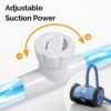 (2025 Upgrade) VINGLI Automatic Suction-Side Pool Vacuum Cleaner, Powerful Wall-Climbing Sweeper for Inground Pools, Includes 39.6ft Tangle-Free Hose (Blue&Gray)
