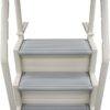 Confer Plastics Step-1X: Sturdy Above Ground Entry System with Dual Handrails and Slip-Resistant Steps, Easy Installation, Supports up to 400 lbs - Proudly Made in USA. Warm Grey with Grey Treads