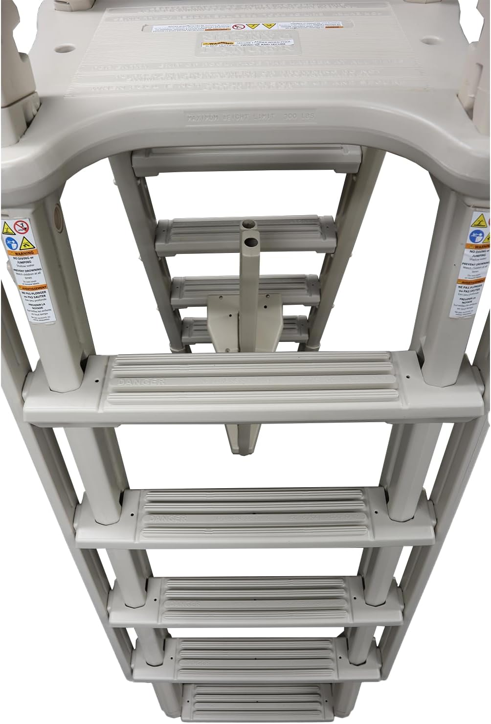 61a1f03SfTL._AC_SL1500_.jpg Confer Plastics 7100X Evolution 48" to 54" Adjustable A Frame Above Ground Swimming Pool Entry Ladder with Flip Up and Locking Section for Safety