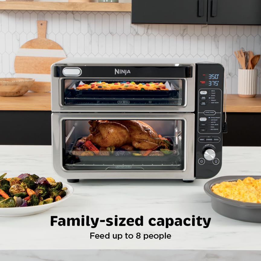 Ninja DCT451 12-in-1 Smart Double Oven with FlexDoor, Thermometer, FlavorSeal, Smart Finish, Rapid Top Convection and Air Fry Bottom , Stainless Steel Ninja DCT451 12-in-1 Smart Double Oven with FlexDoor, Thermometer, FlavorSeal, Smart Finish, Rapid Top Convection and Air Fry Bottom , Stainless Steel - Image 2