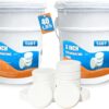 TABIT 80 lbs Chlorine Tablets 3 Inch for Swimming Pools – Slow Dissolving & Long Lasting – 90% Available Chlorine Tri-Chlor – Kills Bacteria & Stops Algae – 2 x 40 lb Buckets