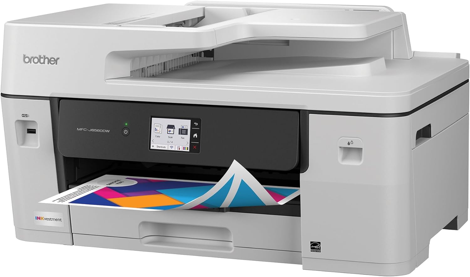 61beEdNX5NL._AC_SL1500_.jpg Brother INKvestment 6560 Wireless Color Inkjet All-in-One Printer with 11”x17” Capabilities and 2.7” Color Touchscreen | Includes Refresh Subscription Trial(1) (MFC-J6560DW)