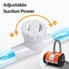 (2025 Upgrade) VINGLI Automatic Suction-Side Pool Vacuum Cleaner, Powerful Wall-Climbing Sweeper for Inground Pools, Includes 39.6ft Tangle-Free Hose (Orange&Gray)