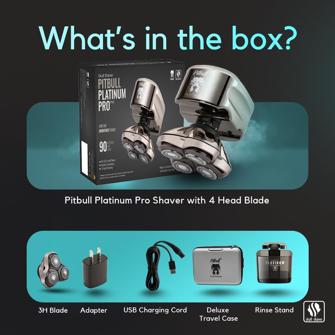 61d4LKWDjoL._AC_SL1080_.jpg Skull Shaver - Pitbull Platinum PRO PX5 Head and Face Shaver - with Bonus Blade