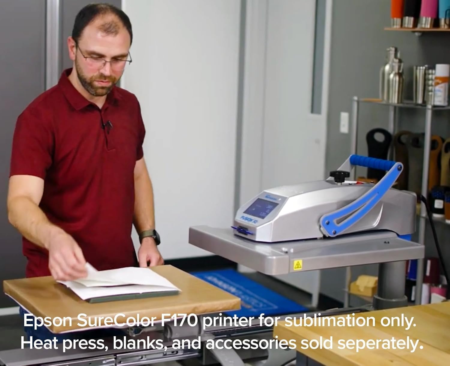 61dUDBpQO0L._AC_SL1500_.jpg Epson SureColor F170 Dye-Sublimation Printer. Includes Full Set of Ink, User Guide, & AC Power Cable SCF170 - Compact 8.5" x 11" Format - Original Product with Full Manufacturer Support by ORINOKIA.
