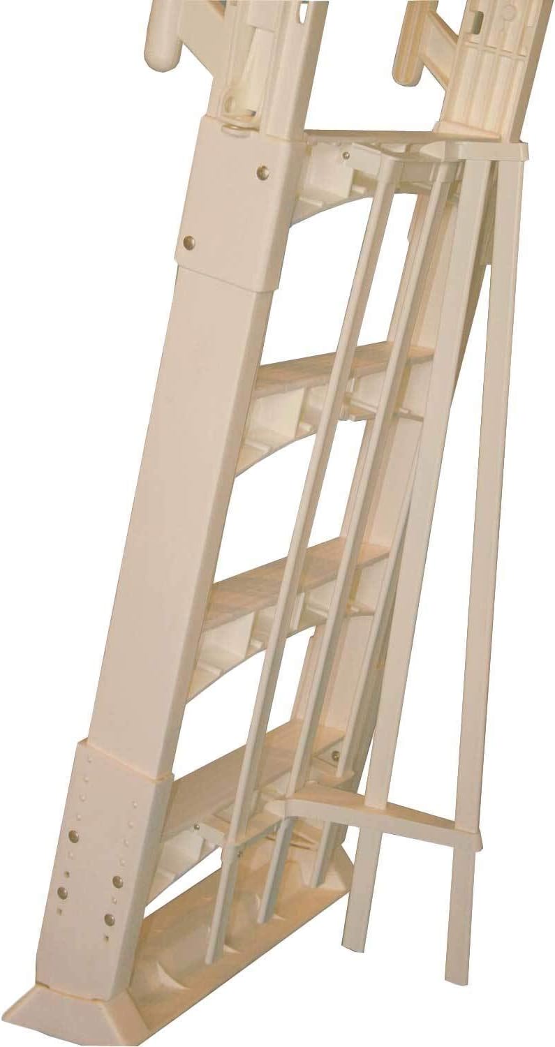 61dgFuA3eeL._AC_SL1500_.jpg Vinyl Works A Frame Ladder with Barrier for Swimming Pools 48 to 56" Tall, Taupe