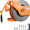 VEVOR Retractable Air Hose Reel, 3/8 Inch x 50 FT Hybrid Air Hose Max 300PSI, Auto Rewind Air-Compressor Hoses Reel with 5 ft Lead in, 180° Swivel Ceiling/Wall Mount for Garage Workshops