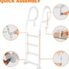 XtremepouwerUS Heavy Duty Deck Entry Ladder Anti Slip Plastic Step Pool Ladder for Adjustable 48-54 Inch Above Ground or In Ground Swimming Pools