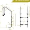 IRONMAX Swimming Pool Ladder, 3-Step Heavy Duty Stainless Steel Pool Stair w/Non-Slip Steps, Easy to Install, Pool Ladder for Inground Pools, Gym & Water Park, 265 LBS Weight Capacity
