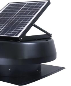 iLIVING HYBRID Ready Smart Thermostat Solar Roof Attic Exhaust Fan, 14", 40-Watt, 1150 CFM, Cools up to 2900 Sq.Ft. Coverage Area, Black