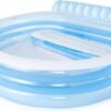 INTEX Swim Center Inflatable Family Lounge Pool: Built-In Bench – Cup Holder – 156 Gallon Capacity – 90" x 86" x 31" – Blue
