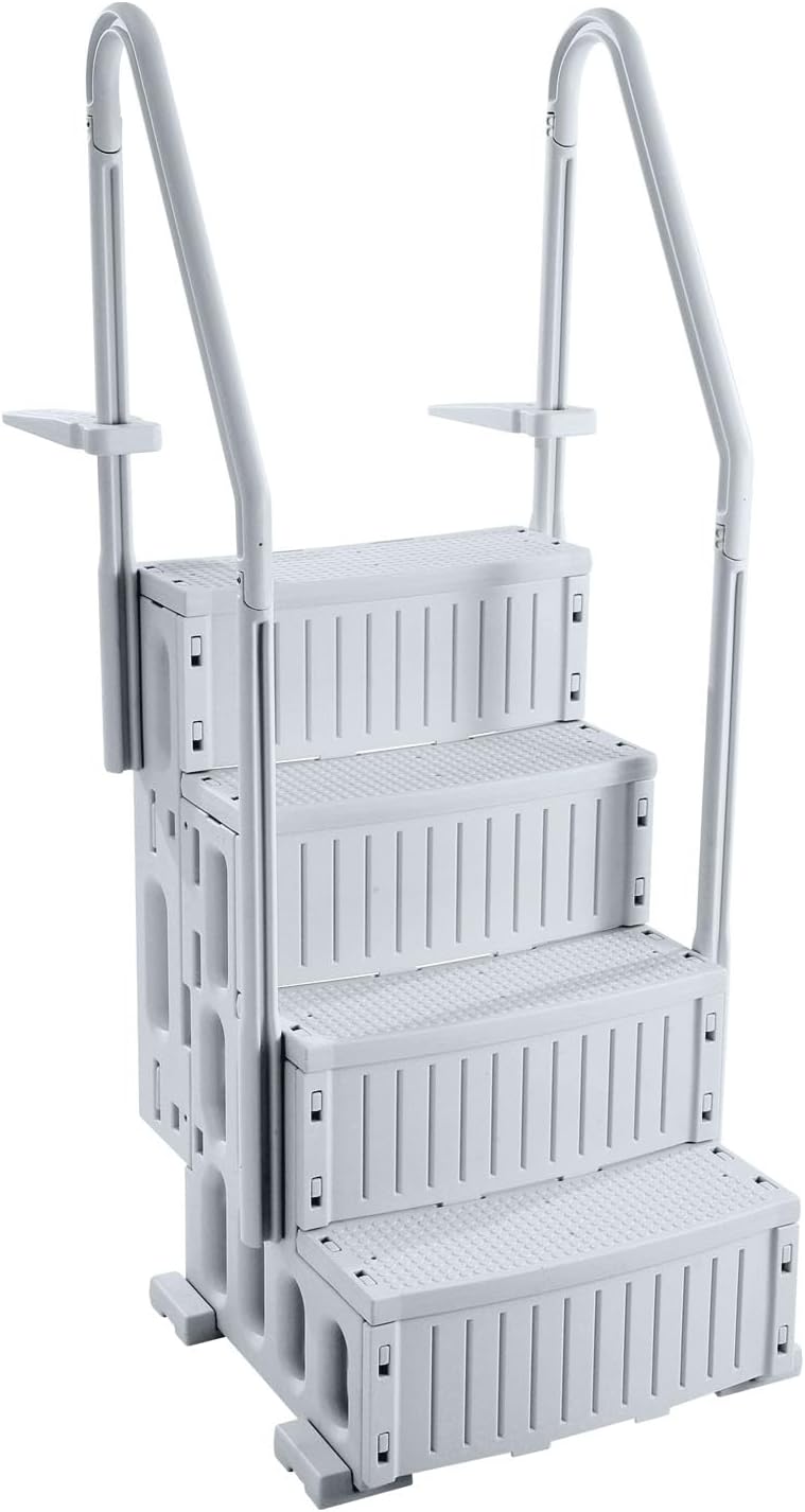 61mts6-OGBL._AC_SL1500_.jpg VEVOR Swimming Pool Ladder, 4-Step Double Handrails Stairs with Non-Slip Heavy Duty Steps, Reliable 400 lbs Max Load Capacity, for 48-54 in Inground & Above-Ground Pools of Any Decking Surface, Grey