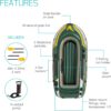 INTEX Seahawk Inflatable Boat Series: Includes Boat Oars and High-Output Pump - Fishing Rod Holders - Gear Pouch