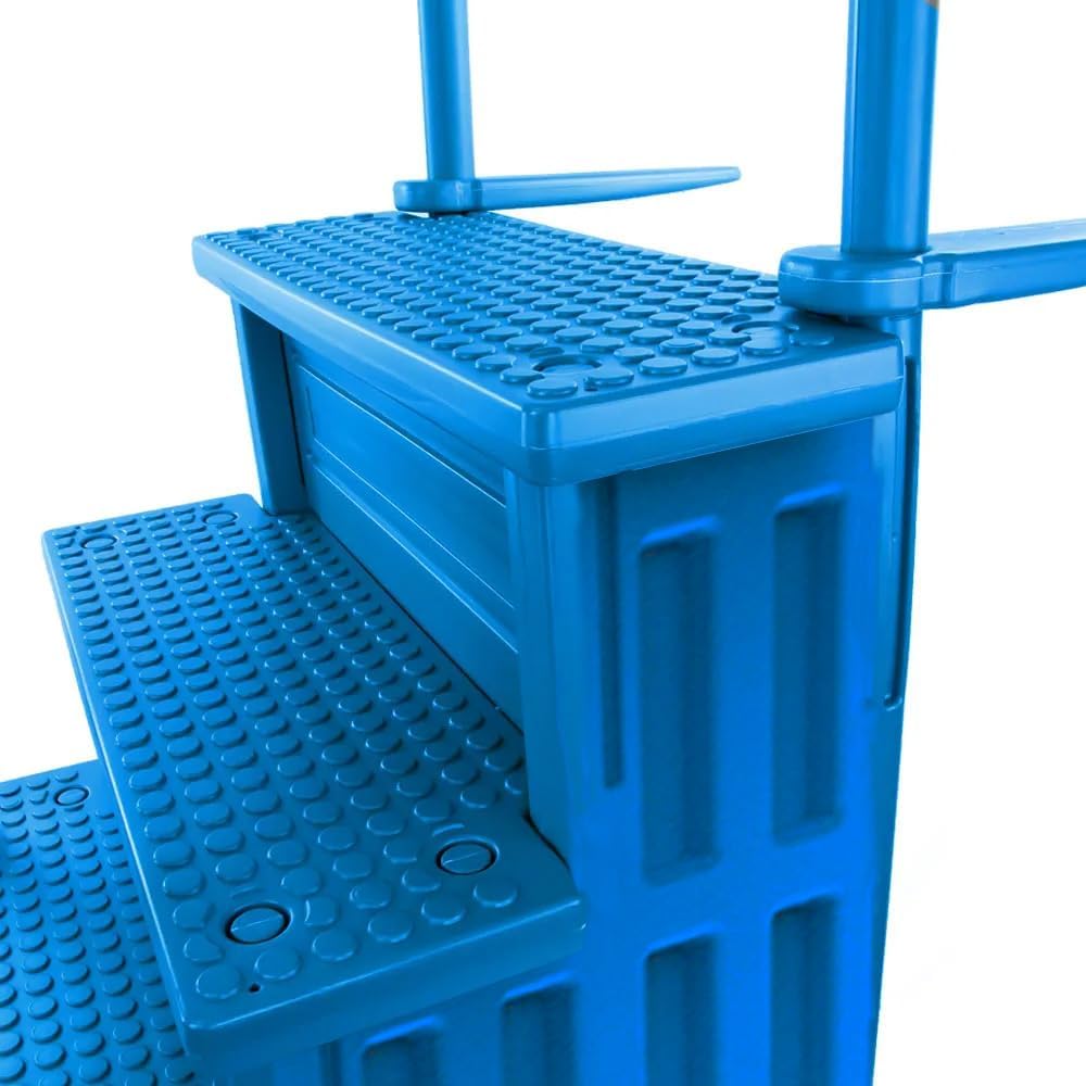 61pGBpDW5fL._AC_SL1000_.jpg Aqua Select Anti-Slip in-Pool Steps | Blue | for Above Ground Swimming Pools | Can Mount to Decks 48" to 54" H | Safety Stairs Capacity Up to 350 lbs