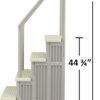 Aqua Select Anti-Slip in-Pool Steps | Cloud Gray/Pearl White Steps | for Above Ground Swimming Pools | Can Mount to Decks 48" to 54" H | Safety Stairs Capacity Up to 350 lbs Aqua Select Anti-Slip in-Pool Steps | Cloud Gray/Pearl White Steps | for Above Ground Swimming Pools | Can Mount to Decks 48" to 54" H | Safety Stairs Capacity Up to 350 lbs
