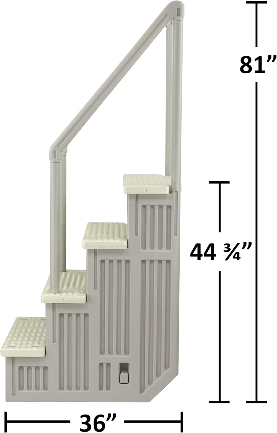 61q2NGVAZVL._AC_SL1500_.jpg Aqua Select Anti-Slip in-Pool Steps | Cloud Gray/Pearl White Steps | for Above Ground Swimming Pools | Can Mount to Decks 48" to 54" H | Safety Stairs Capacity Up to 350 lbs
