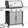 Weber Genesis S-315 Natural Gas Grill for Outdoor Cooking, Stainless Steel, 3 Burners – Stainless Steel Cooking Grates & PureBlu Burners