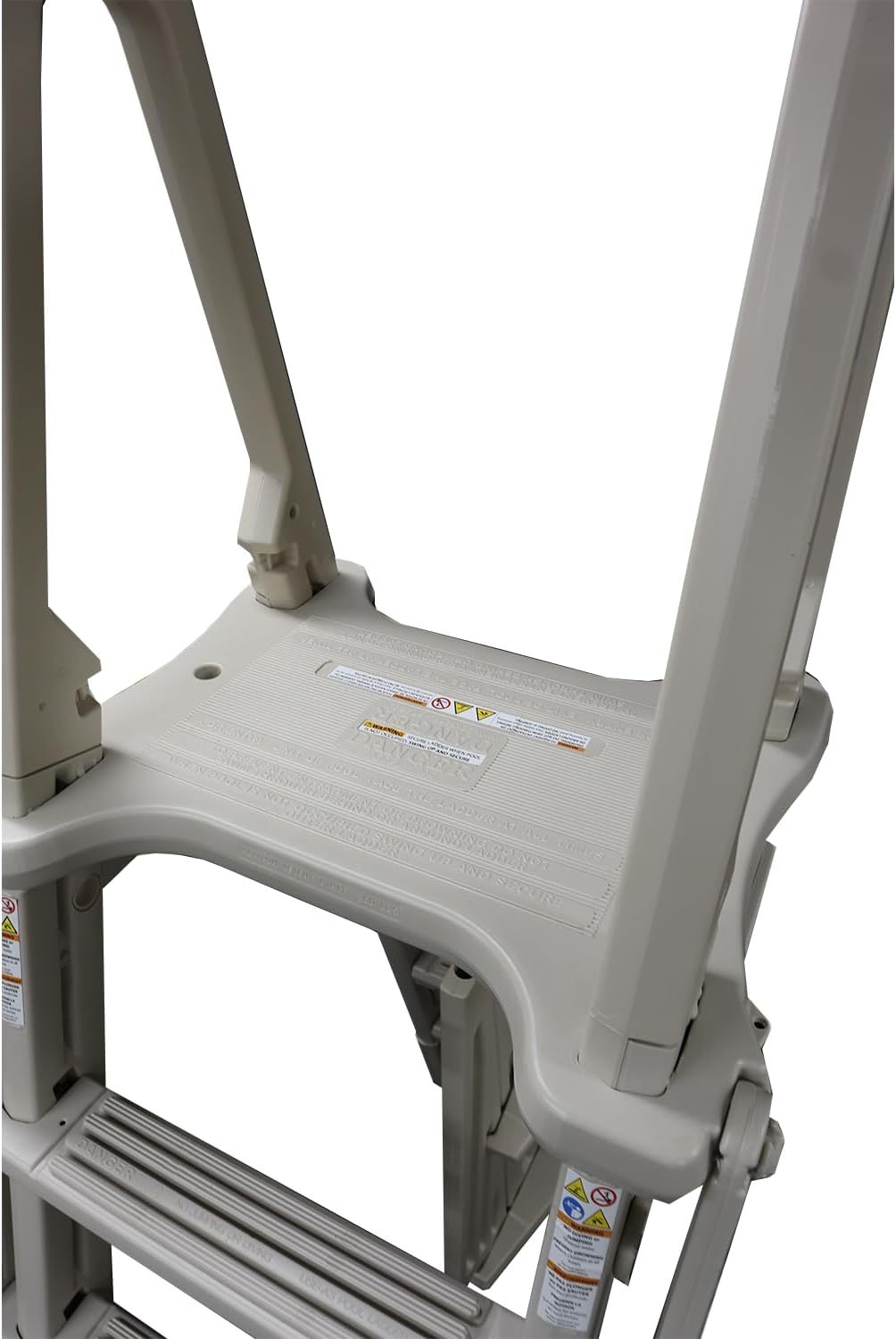 61ret10SSVL._AC_SL1500_.jpg Confer Plastics 7100X Evolution 48" to 54" Adjustable A Frame Above Ground Swimming Pool Entry Ladder with Flip Up and Locking Section for Safety