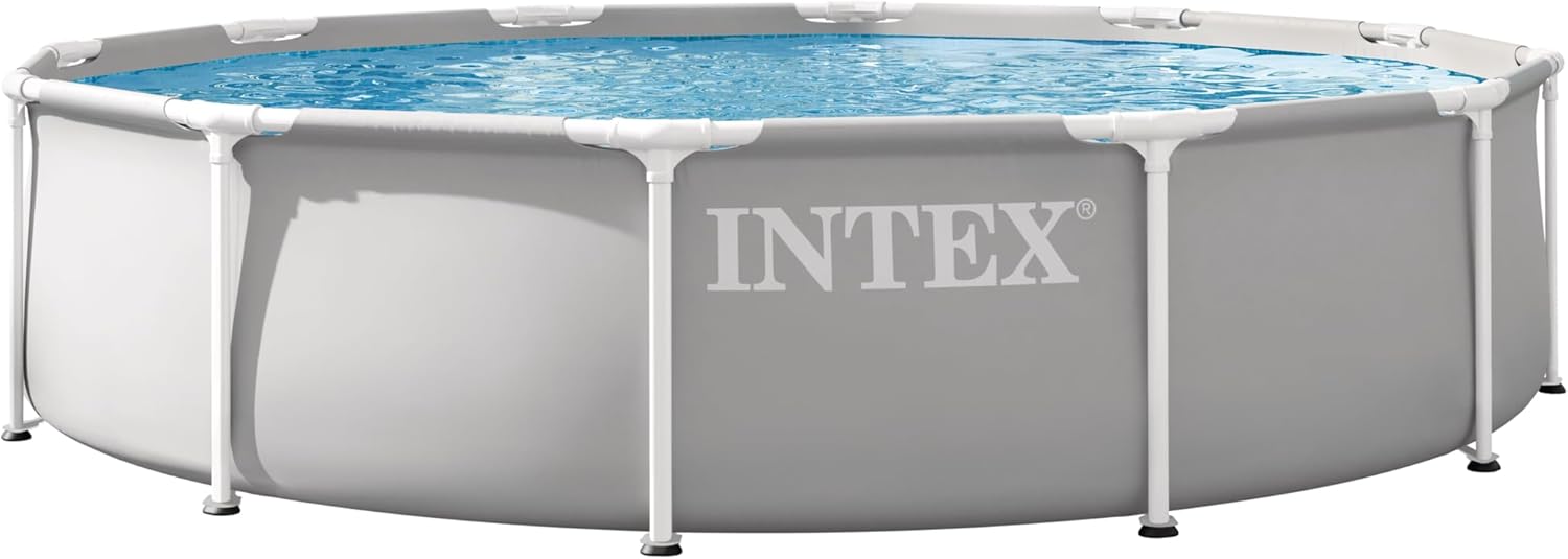 INTEX 26710EP 12Ft X 30In Prism Frame Premium Above Ground Swimming Pool, SuperTough Puncture Resistant, Rust Resistant, Easy Assemble, 1718 Gallon Capacity, Pool Only (Pump Not Included)