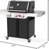 Weber Genesis E-325 Liquid Propane Gas Grill for Outdoor Cooking, 3 Burners, Black – Porcelain-Enameled, Cast-Iron Grates, PureBlu Burners & Sear Zone