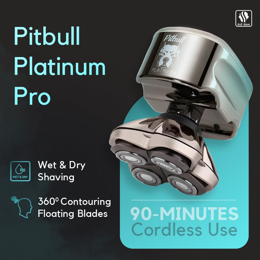 61uB21ZmNNL._AC_SL1080_.jpg Skull Shaver - Pitbull Platinum PRO PX5 Head and Face Shaver - with Bonus Blade