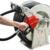 VEVOR Fuel Hose Reel, 1" x 33', Extra Long Retractable Diesel Hose Reel, Heavy-Duty Carbon Steel Construction with Automatic Fuel Nozzle, NBR Rubber Hose for Aircraft Ship Vehicle Tank Truck, 300 PSI