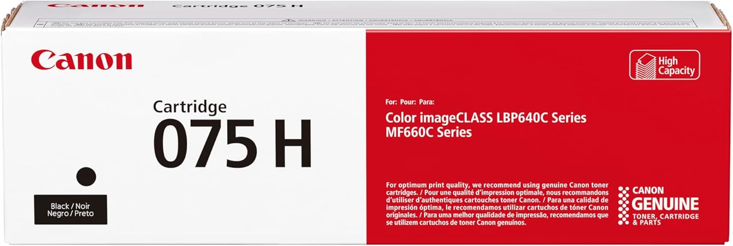 Canon Genuine 075 Black High Capacity Toner Cartridge Compatible with MF660 Series and LBP640 Series Laser Printers