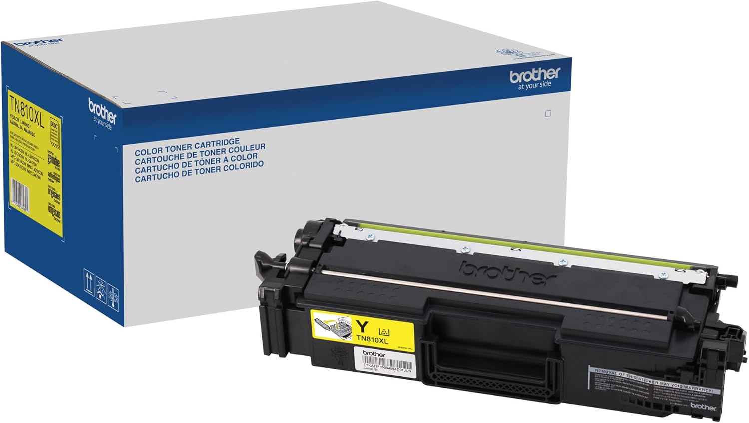 61vKnGihqlL._AC_SL1500_.jpg Brother Genuine High Yield Toner Cartridge, TN810XLY, Replacement Yellow Toner, Page Yield Up to 9,000 Pages