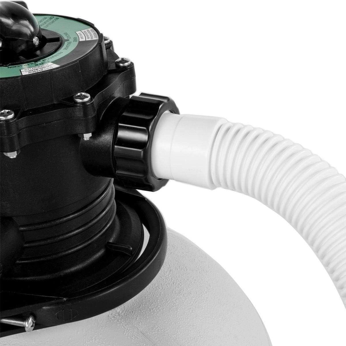 61vkijwkhzL._AC_SL1200_.jpg XtremepowerUS 16" Sand Filter Pump for Above Ground Swimming Pool 3/4 HP Pool Pump with Timer Function up to 15,000 Gallons Pool 3,100 GPH High-Flow Improved Circulation and Filtration
