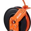 VEVOR Retractable Air Hose Reel, 3/8 IN x 50 FT Hybrid Air Hose Max 300PSI, Air Compressor Hose Reel with 5 ft Lead in, Ceiling/Wall Mount Heavy Duty Single Arm Steel Reel