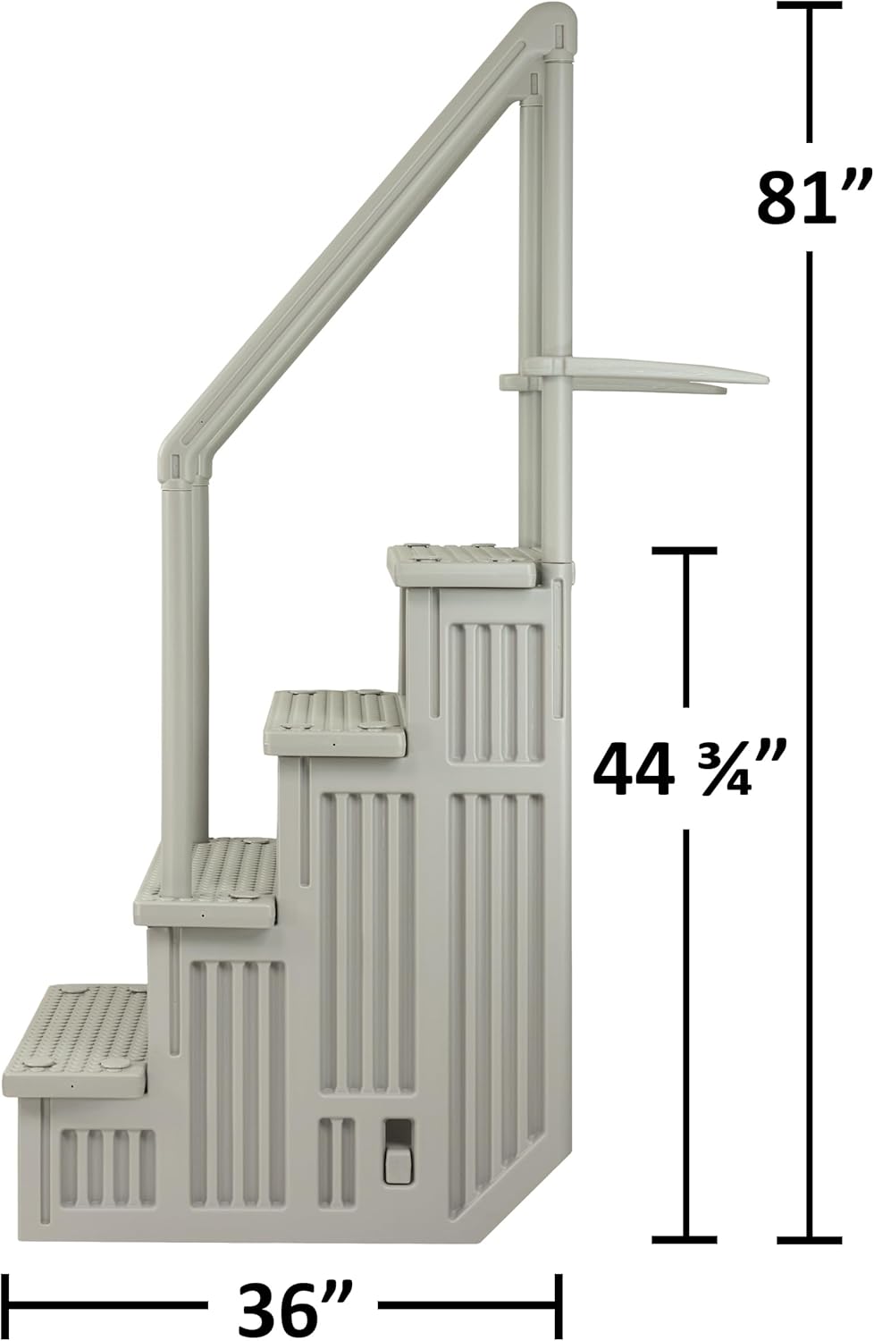 61zkqubI1PL._AC_SL1500_.jpg Aqua Select Anti-Slip in-Pool Steps | Cloud Grey/Grey Steps | for Above Ground Swimming Pools | Can Mount to Decks 48" to 54" H | Safety Stairs Capacity Up to 350 lbs