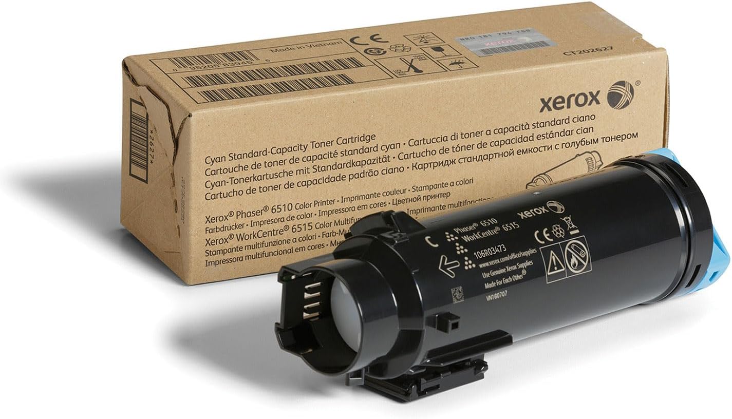 Xerox Genuine Phaser 6510/Workcentre 6515 Cyan Standard Capacity Toner Cartridge (1,000 Pages) - 106R03473