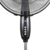 BLACK+DECKER 16-In. 3-Speed Dual-Blade Oscillating Stand Fan with Remote, Black, BFSD116B