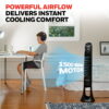 Honeywell 40" Black Quiet Set Oscillating Tower Fan, 30ft Air Circulation Power, 5 Speed, Auto Off Timer, HYF260B Honeywell 40" Black Quiet Set Oscillating Tower Fan, 30ft Air Circulation Power, 5 Speed, Auto Off Timer, HYF260B