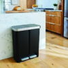 Better Homes & Gardens Kitchen Recycle Trash Can, 16 Gallon Plastic Dual Compartment Step Garbage Bin, Black Better Homes & Gardens Kitchen Recycle Trash Can, 16 Gallon Plastic Dual Compartment Step Garbage Bin, Black