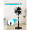 BLACK+DECKER 18-In. 3-Speed Oscillating Stand Fan with Remote, BFSR18 (Black)