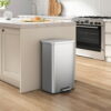 Better Homes & Gardens Kitchen Trash Can, 13.2 Gallon Stainless Steel Step Garbage Bin with Soft Close Lid, Silver